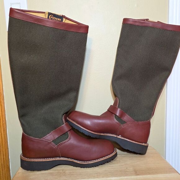 Chippewa Descaro 17" Snake Boots Oro Russett Brown Leather 23913 Men's Size 9 - Picture 5 of 7